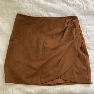 Abercrombie & Fitch Vegan Suede Mini Skirt Brown Large